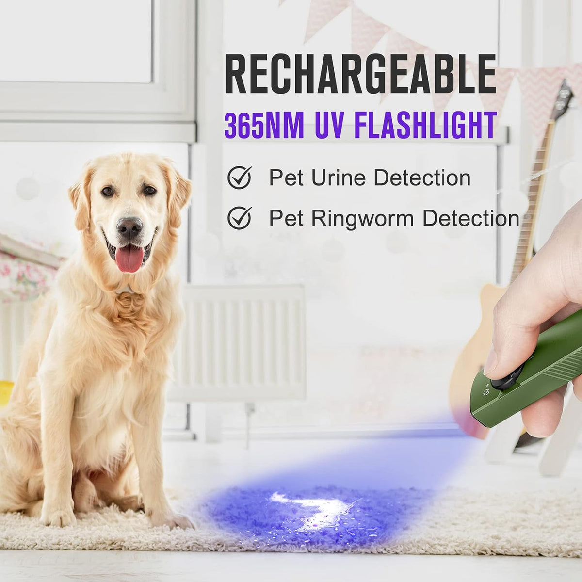 Olight Arkfeld UV flashlight magnetic charging tail attachment.