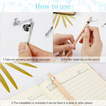 Slide on pen clips attached to notebook