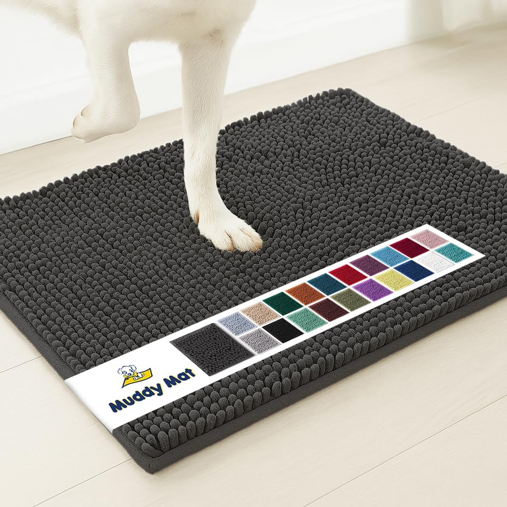 Muddy Mat charcoal microfiber door mat front view