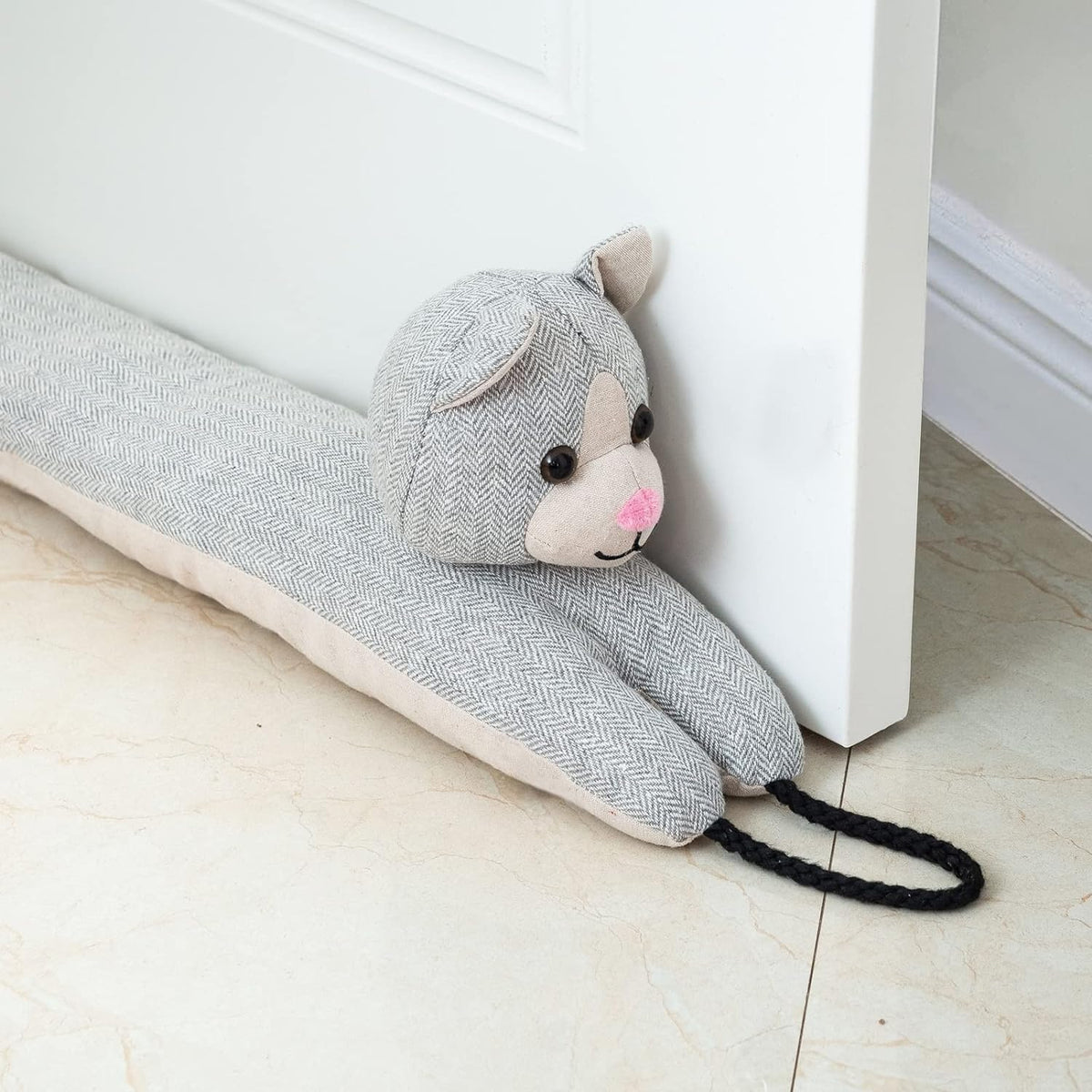 Under Door Draft Stopper 36 inch Wind Stopper for Door & Window, Weighted French Air Draft Stopper Front Door Snake Noise Blocker for Bottom of Door with Hanging Loops - Brown - Image 12