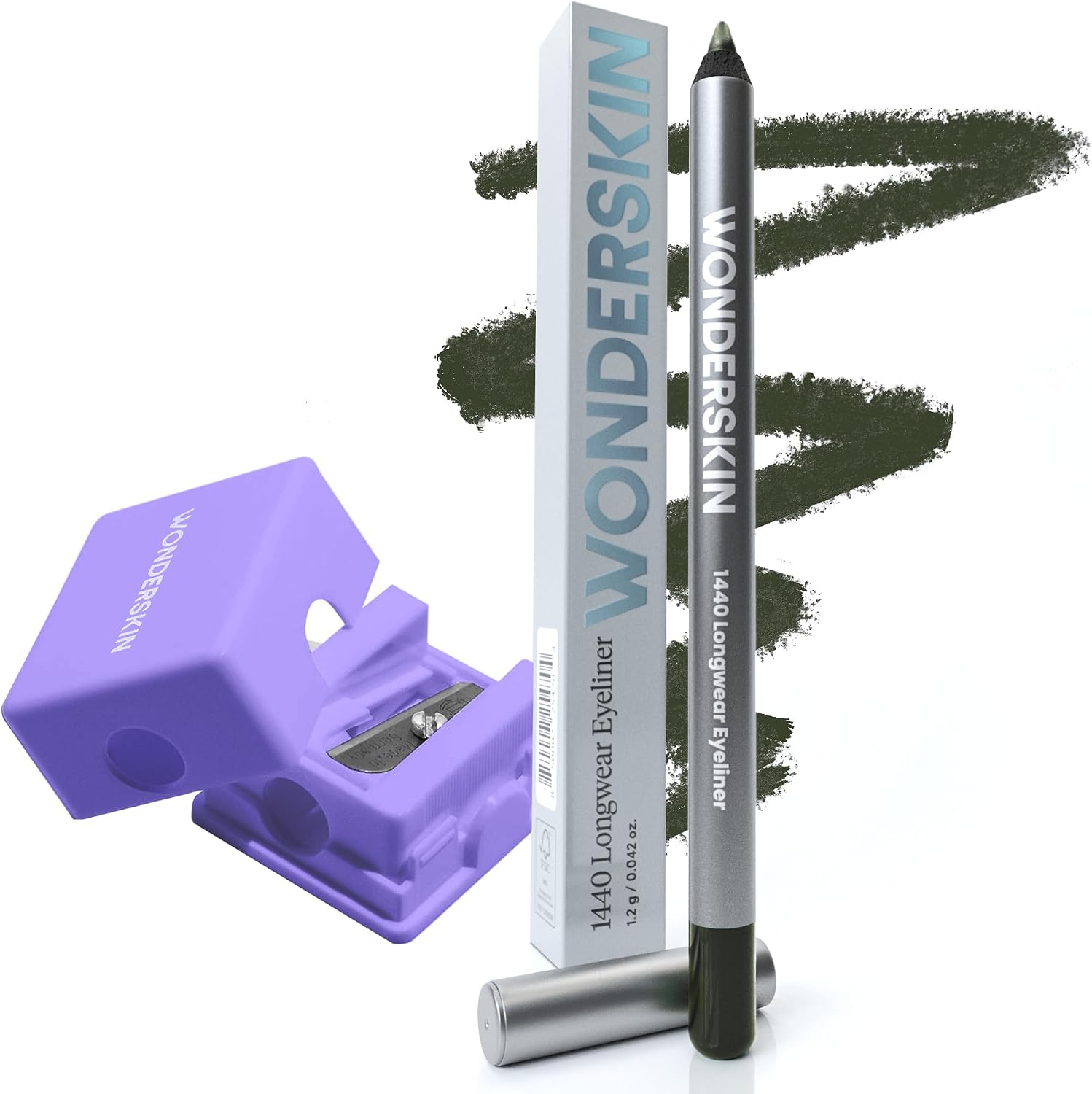 Wonderskin 1440 Longwear Eyeliner Pencil Olive front view long lasting makeup