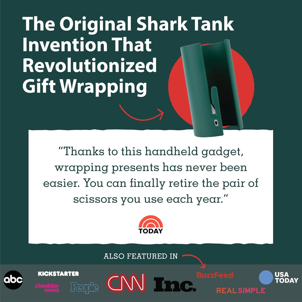 Little ELF Wrapping Paper Cutter (2-Pack) | As seen on Shark Tank | Made in USA | Green | Holiday Gift Wrap Paper Roll Holder and Cutter - Image 7