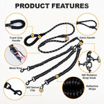 Heavy duty metal three hundred sixty degrees swivel connector on multi dog lead.