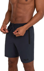 TCA workout shorts showcasing lightweight stretch fabric texture