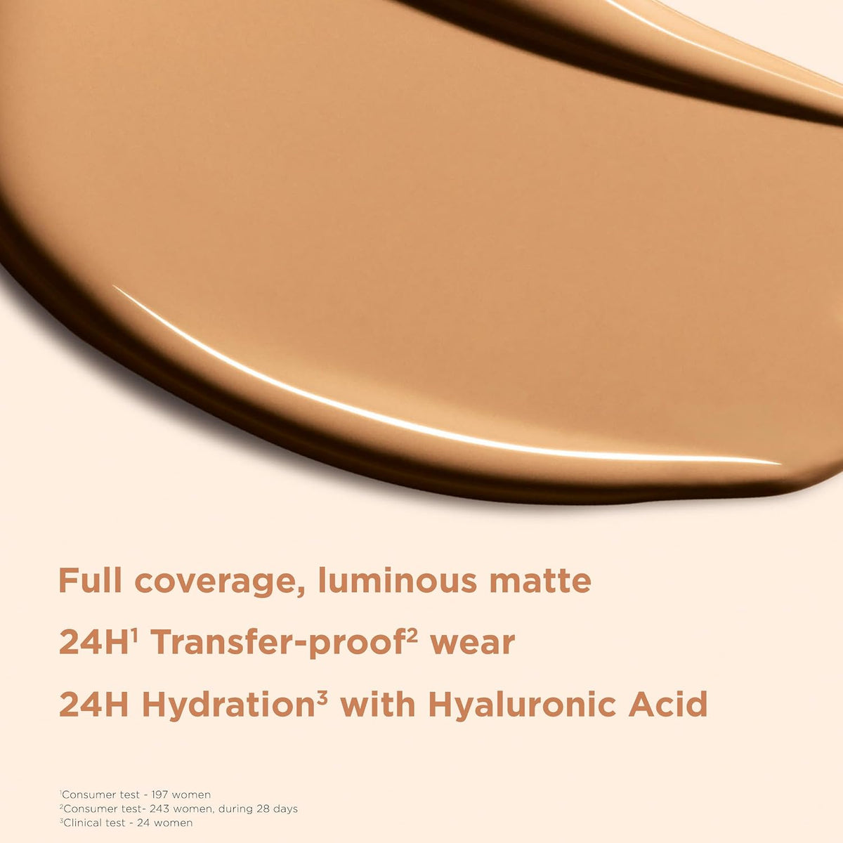 Clarins longwear matte foundation texture swatch