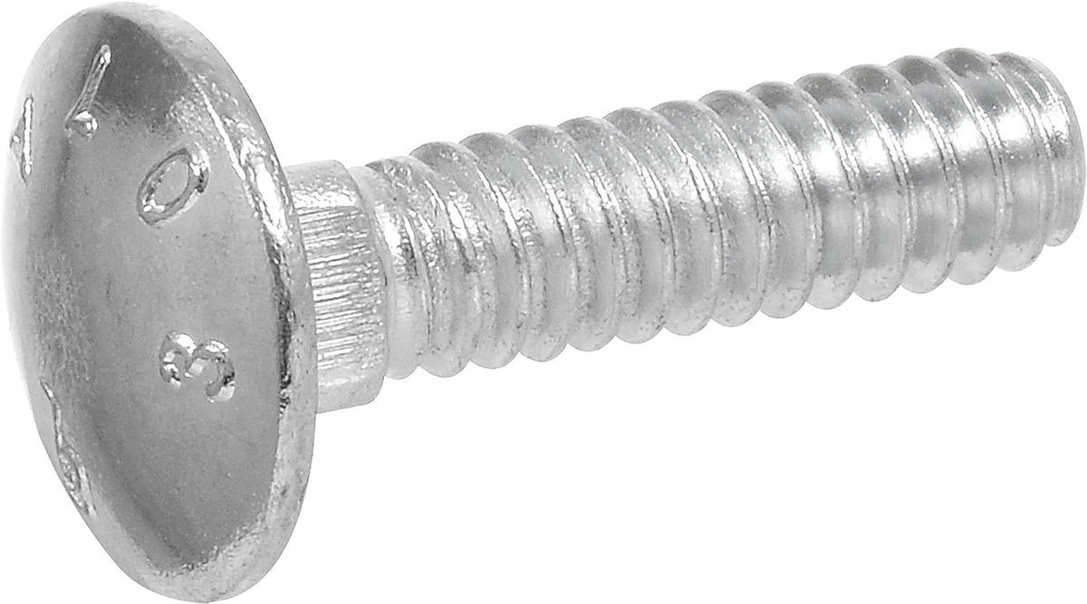 Hillman carriage bolt front view showing domed head and square neck