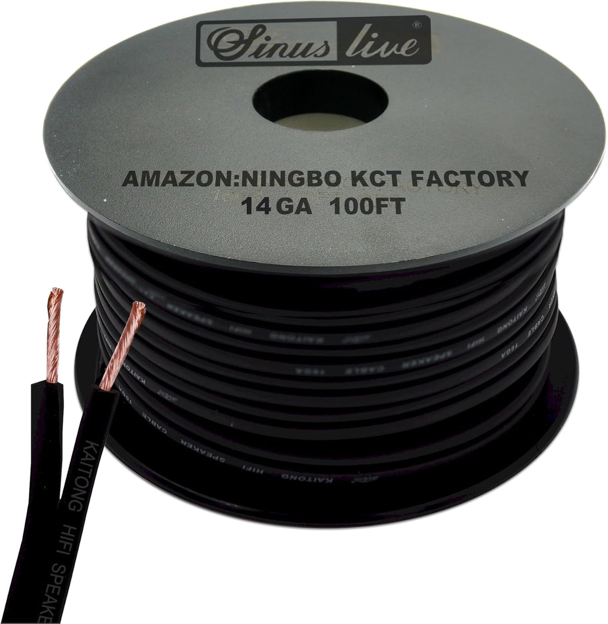 Sinus Live 14AWG speaker cable 100 feet spool front view