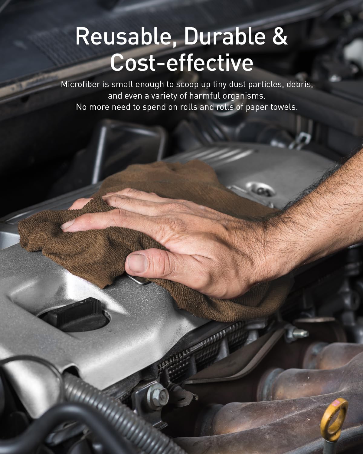 Automotive detailing and dust removal using microfiber sheet