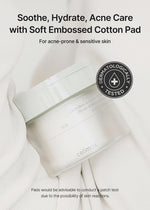 Celimax blemish toner pad container revealing the smooth side texture for skin soothing.