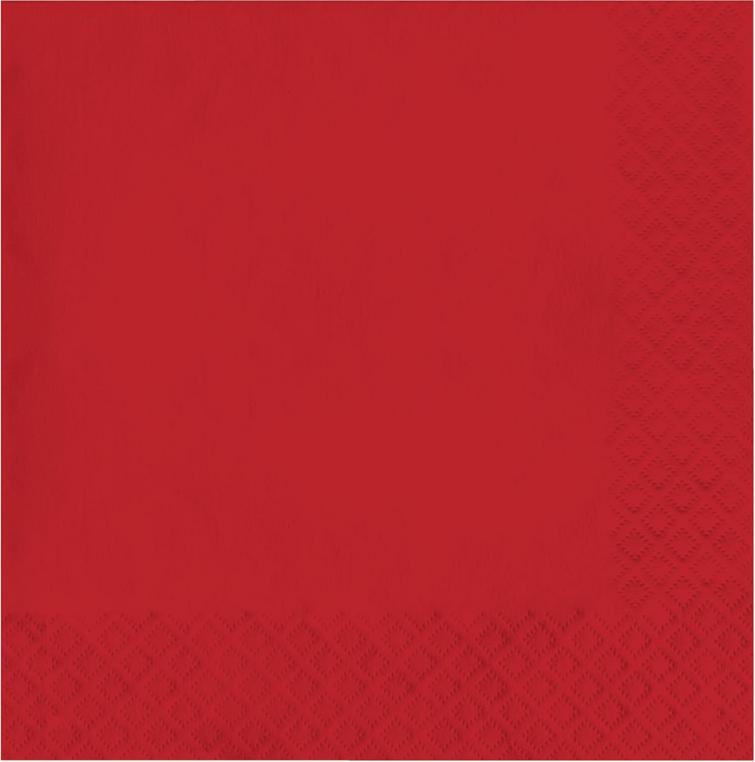 Creative Converting Classic Red 2-Ply Lunch Napkins front view party supplies.