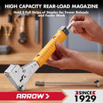 Arrow heavy duty stapler positioned for upholstery