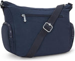 Kipling nylon shoulder bag multiple zippered pockets open