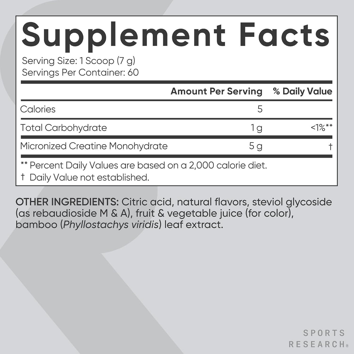 Sports Research vegan certified and Informed Sport tested seals on container