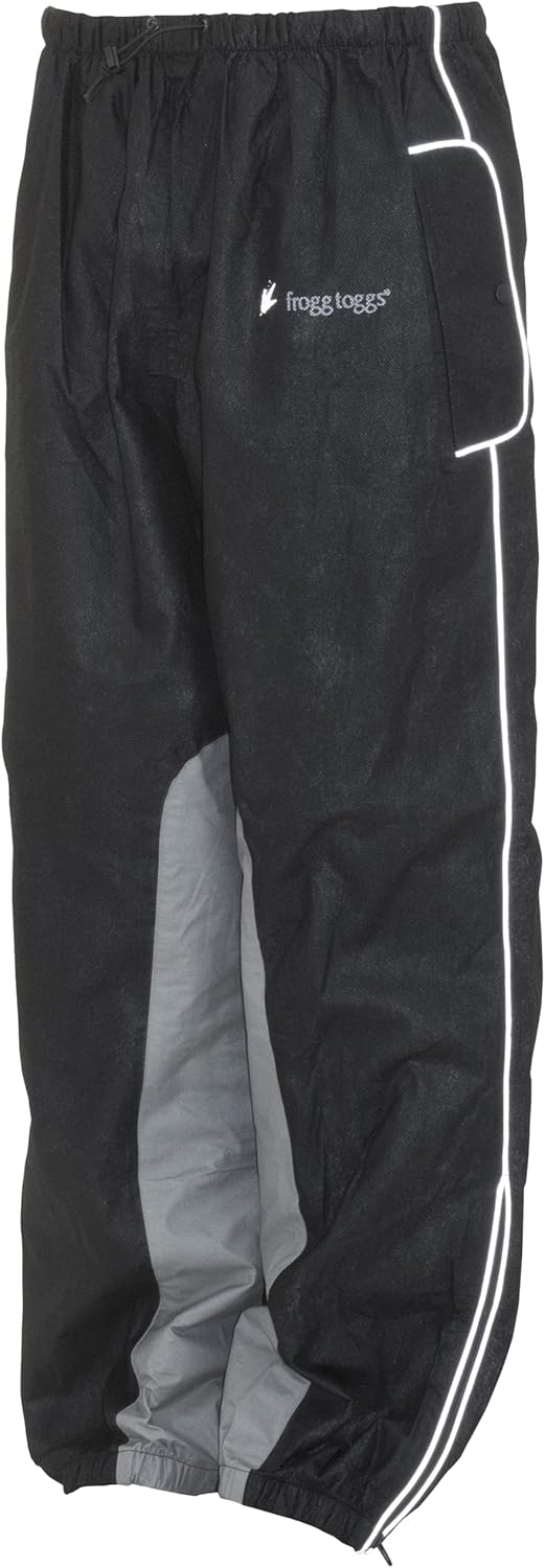 Frogg Toggs Women Road Toad Reflective Waterproof Pant front view showing reflective piping.