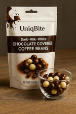 Uniqbite gourmet coffee snack bag lifestyle shot