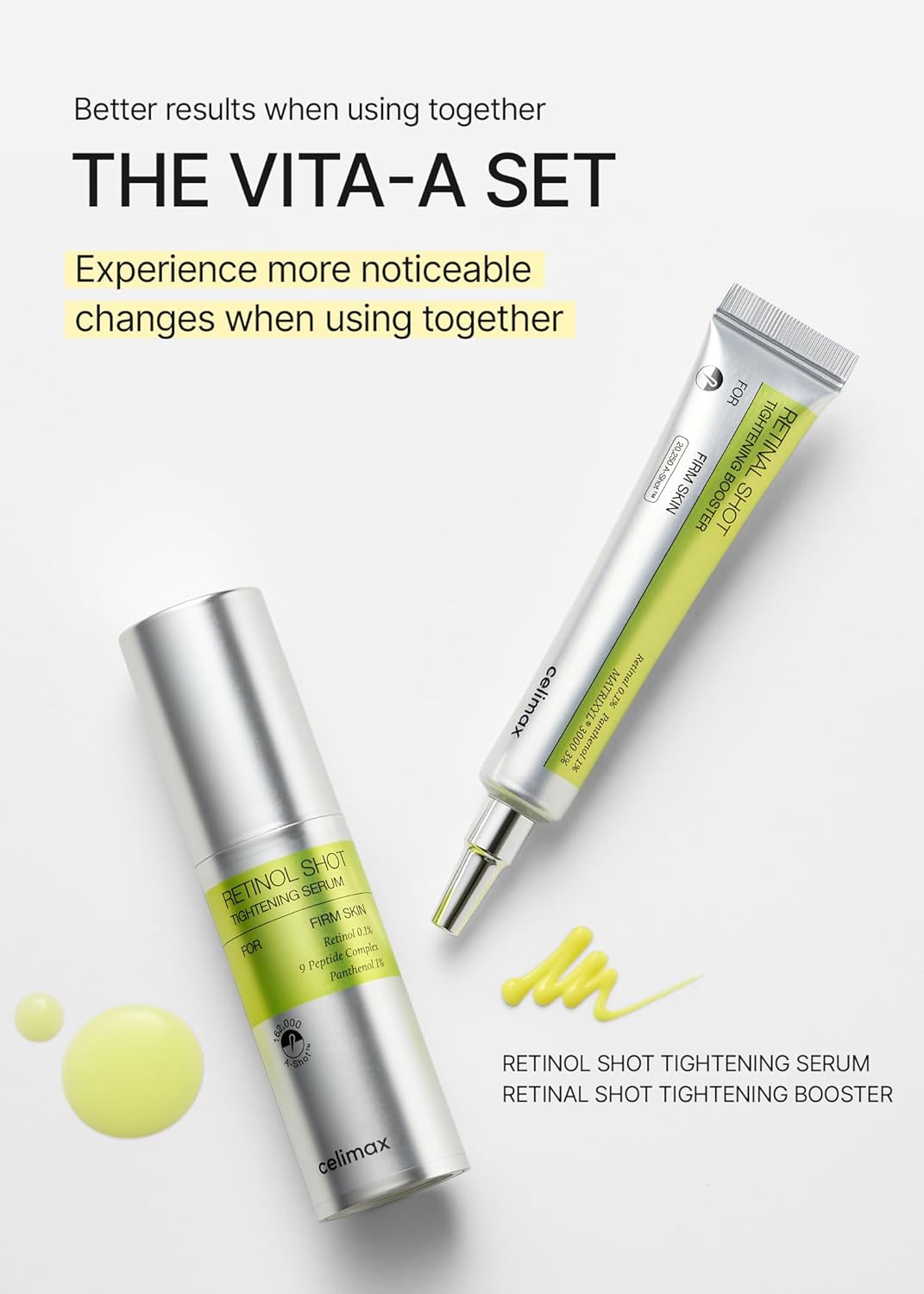 celimax The Vita A Retinal Shot Tightening Booster (Duo Set 15mlx2) | 0.1% Retinal, 3% Matryxyl, High-Strength Retinoid for Anti-Aging, Pore Minimizer, Wrinkles & Fine Lines, Firmer Skin, Gift Set - Image 9