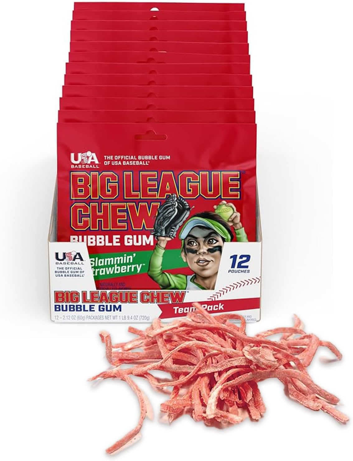 Big League Chew Outta Here Original Bubble Gum - Classic Ballpark Flavor | Perfect for Baseball Games, Teams, Concessions, Parties, and More | Pack of 12 Bags (2.12oz Each) - Image 15