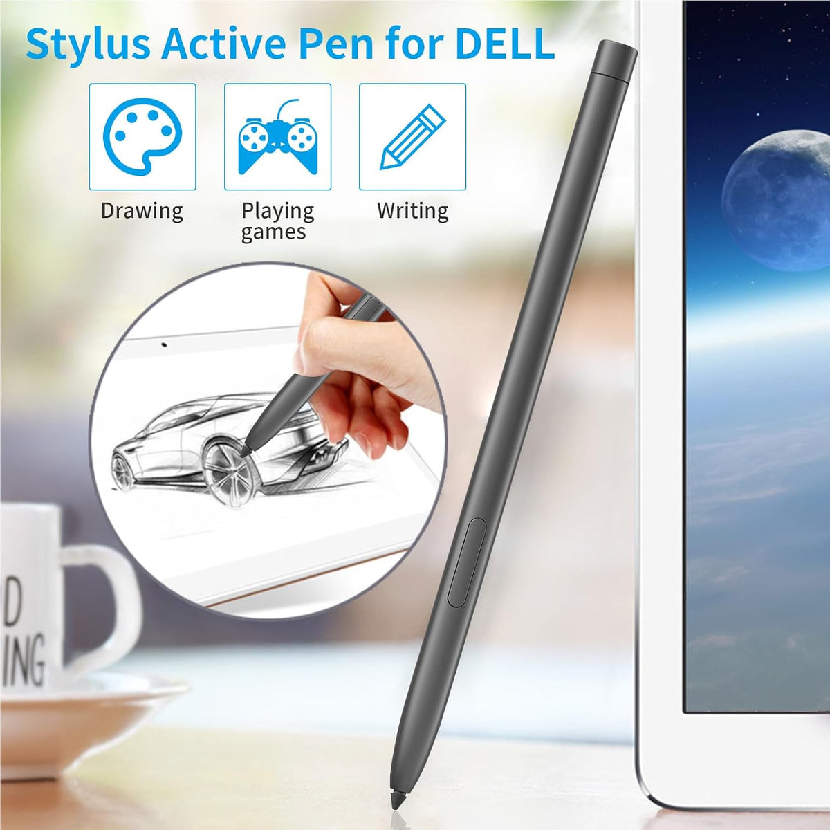 Tesha touchscreen stylus pen in use
