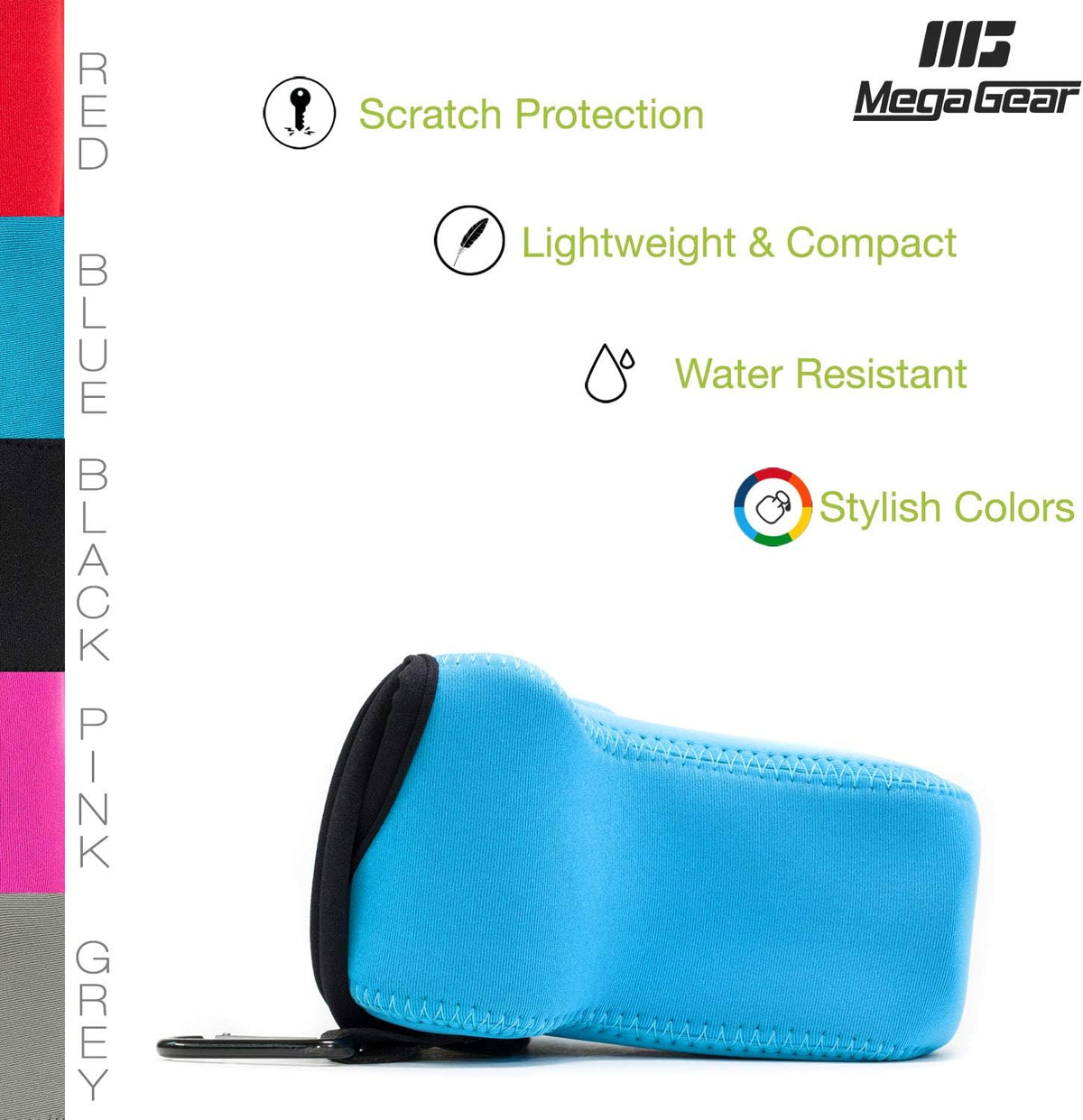 MegaGear blue neoprene case side profile