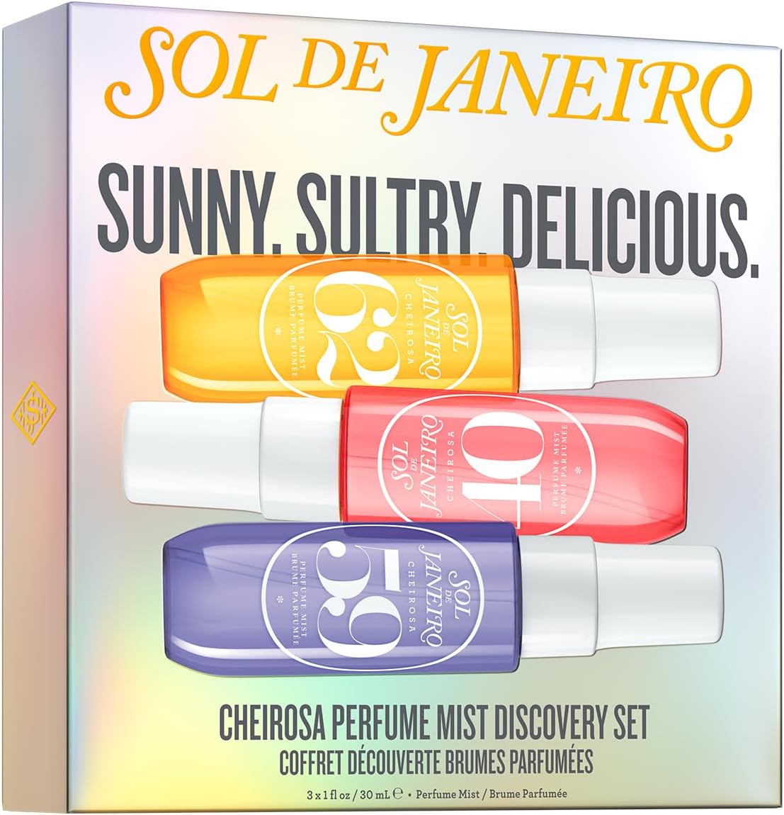 Sol de Janeiro Cheirosa Perfume Mist Discovery Set front view on white background authentic import