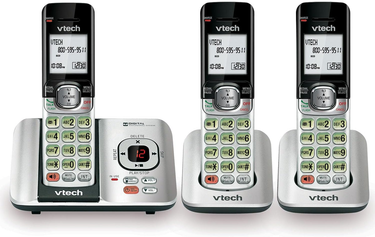 VTech CS6719-2 2-Handset Cordless Phone with Caller ID/Call Waiting, Handset Intercom & Backlit Display/Keypad, Silver - Image 14