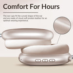 Wentronic Y02 foldable wireless headphones showing memory foam earpads and headband