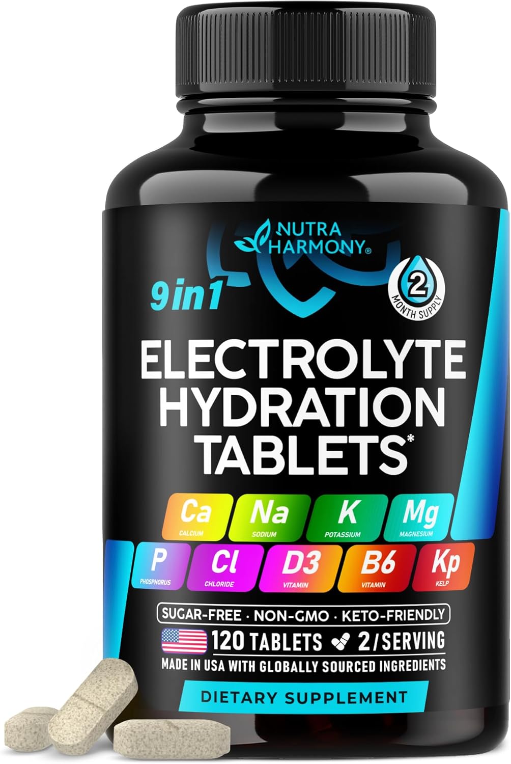 Electrolyte Tablets with Magnesium, Sodium, Potassium, Chloride - 240 Tabs | Electrolytes Salt Pills with Kelp Powder, Vitamins D3 & B6 - Vegan & Keto Friendly Oral Tablets as Capsules - Lab Tested - Image 10