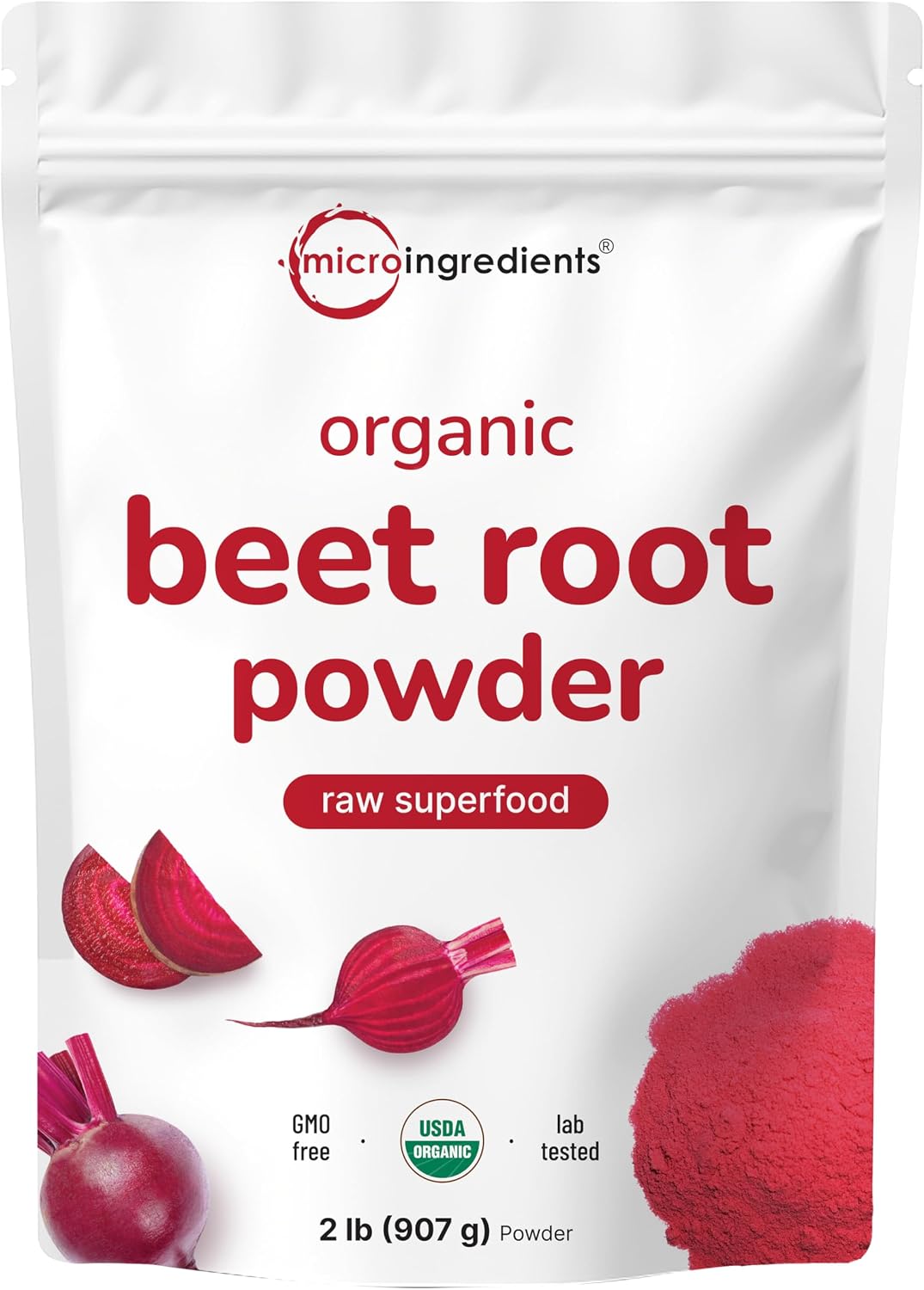 Micro Ingredients organic beet root powder front view packaging