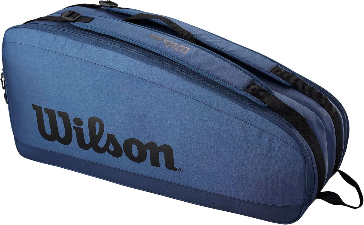 Wilson Ultra V4 Tour Tennis Racket Bag front view in blue