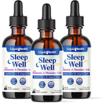 Liquid Health Sleep Well 2 fluid ounce bottle lifestyle setting on bedside table