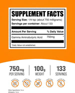 BulkSupplements GABA amino acid supplement packaging details