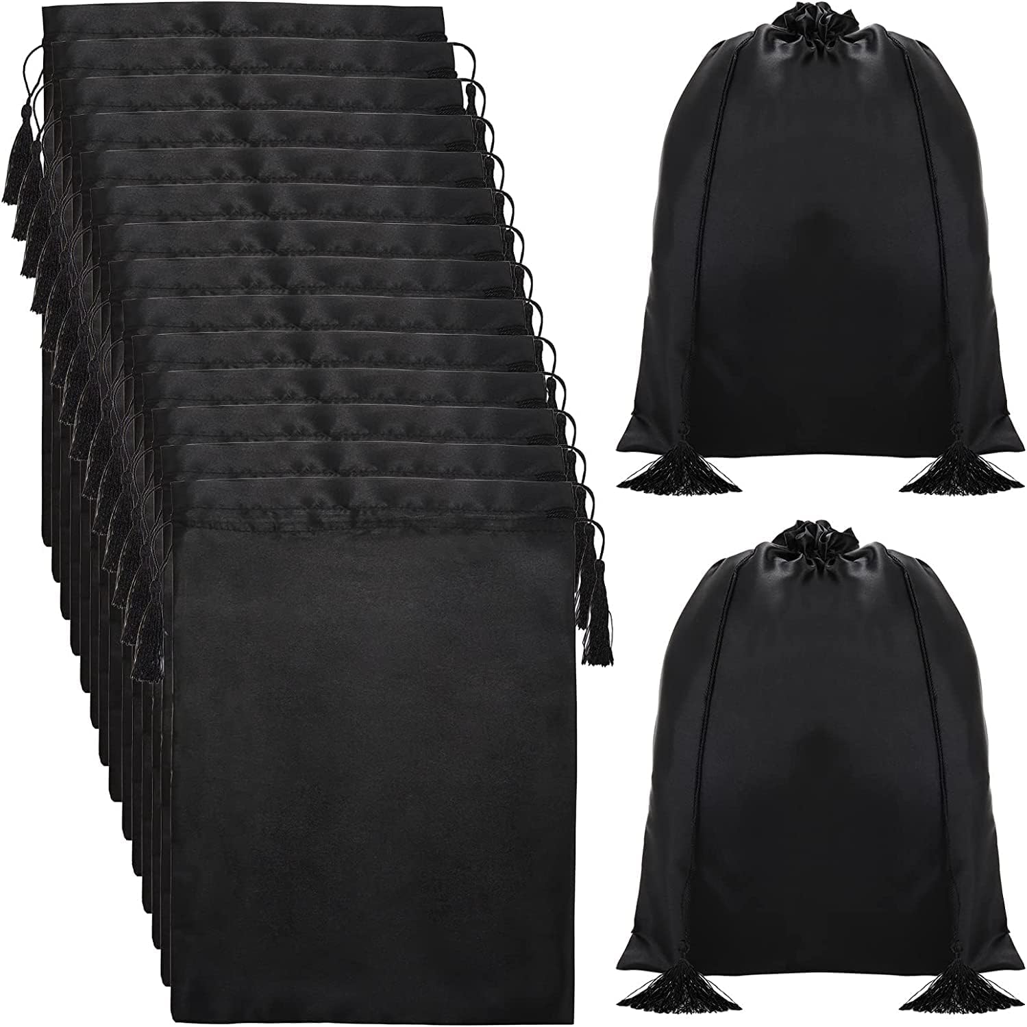 Youeon silk satin wig bags front view