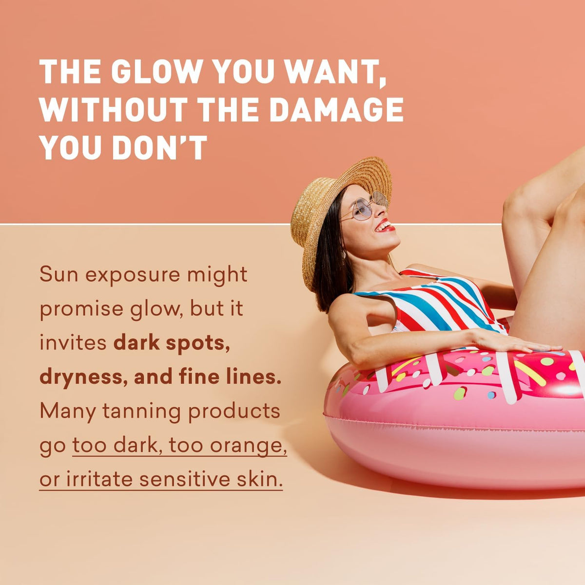 Just Nutritive Sunless Tanning Lotion side profile showing bottle size