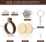 ZOCONE 20 Packs Mini Embroidery Hoops, Small Ring Tiny Embroidery Hoops with Keychain Earring Hooks Jump Rings, Round Wood Hoops for DIY Embroidery Necklace Jewelry Pendant and Keychain - Image 2