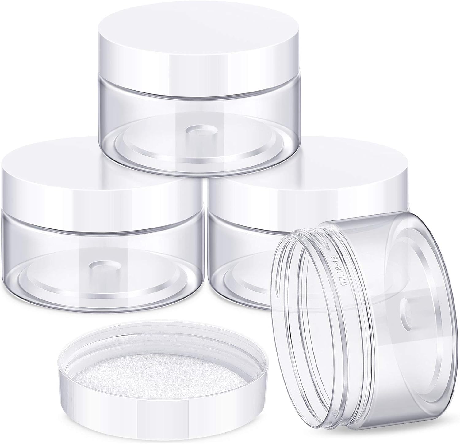 Patelai 4 piece round wide mouth plastic jars set front view