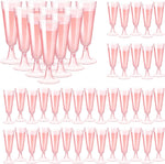 SUREHOME Pink Champagne Flutes front view of 40 pack disposable glasses