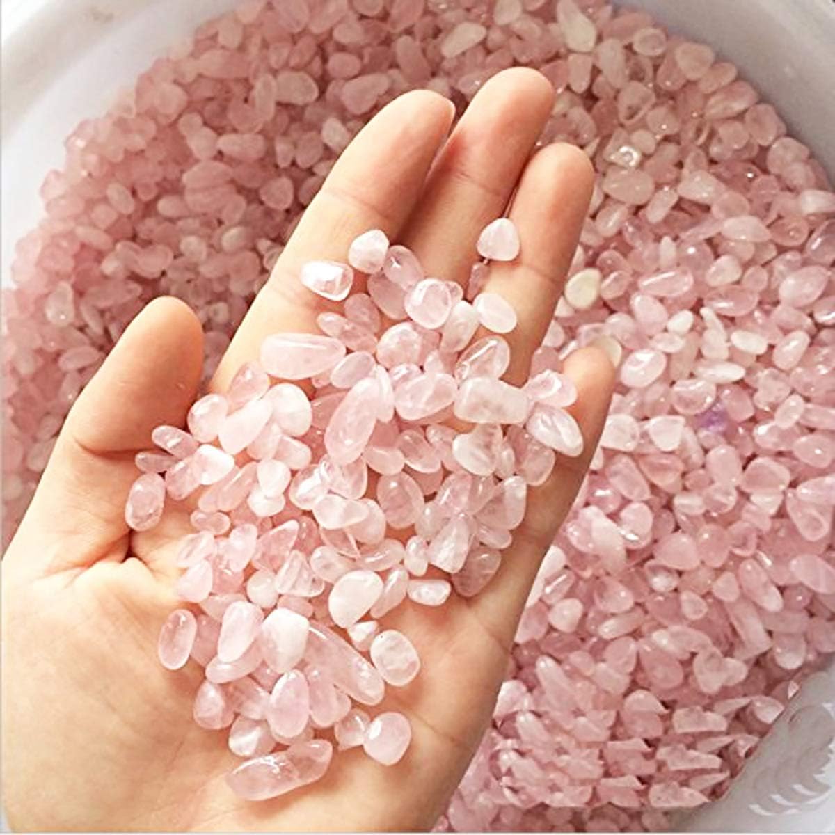 Wayber Natural Pink Quartz Crystal Stones front view