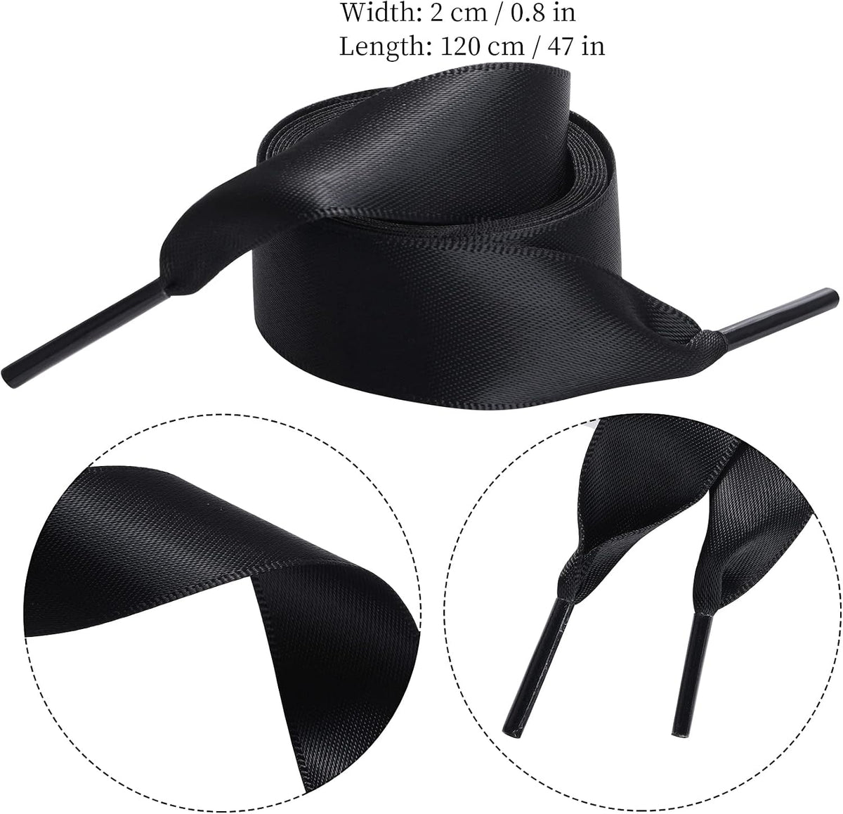 Marrywindix wide shoe laces with metallic aglets closeup