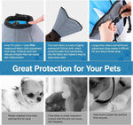 Adjustable Elizabethan collar for dog after surgery showing the neck drawstring mechanism.
