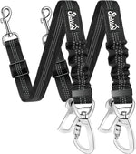 SlowTon Dog Seatbelt, 2 Pack Dog Seat Belt Car Leash Adjustable Elastic Bungee Buffer Heavy Duty Nylon Reflective Pet Safety Tether Connect to Dog Harness for Travel Riding in Vehicle (Daul Clip, B) - Image 1