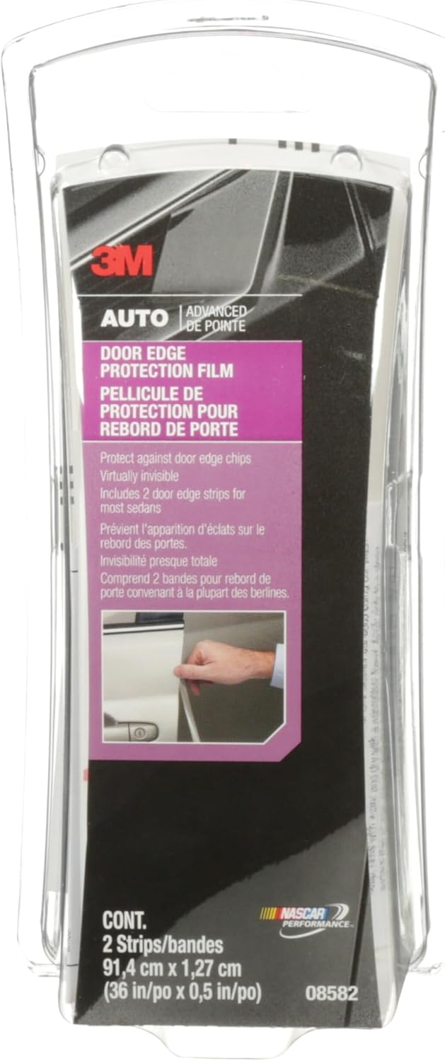 3M Door Edge Protection Film packaging front view showing authentic clear urethane strips.
