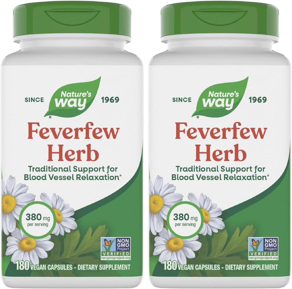 Nature's Way Feverfew Herb, 380 mg per Serving, Vegan, 180 Count | Traditional Support for Blood Vessel Relaxation*; Non-GMO Project Verified, Vegan Herbal Supplement - Image 10