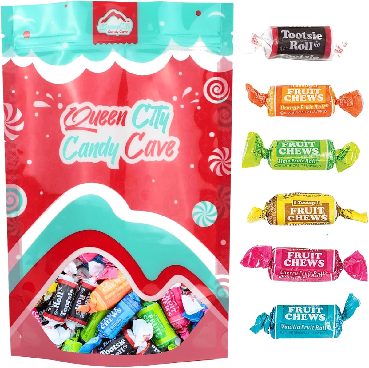Queen City Candy Cave mini chews bulk bag ingredient label