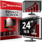 SightPro 24 Inch Computer Privacy Screen Filter front view on desktop monitor
