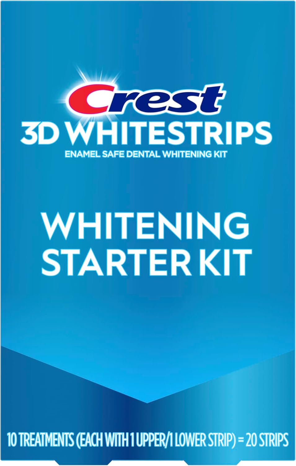 Crest 3D Whitestrips Whitening Starter Kit – Teeth Whitening Kit, 10 Treatments, Each with 1 Upper/1Lower, 20 Strips – Crest 3DWhite Teeth Whitening Strips - Image 1