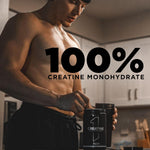 Rule 1 Creatine 75 servings tub side angle view