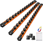Reniteco Magnetic Socket Organizer Set, 3-Pack 1/2" Socket Rails | 36 Clips, Heavy-Duty Aluminum Alloy Rails, 360 degrees Swivel Removable ABS Clips, Magnetic Base, Toolbox Drawer or Wall Mount - Image 10