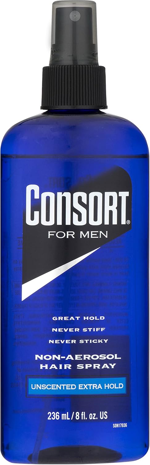 Consort extra hold non-aerosol hair spray front view men grooming