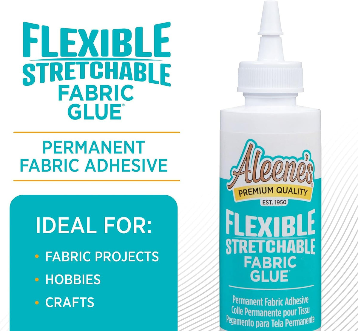 Aleene's stretchable fabric adhesive being applied to stretchy textile