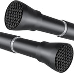 ZipGlo adjustable black spring tension curtain rod front view